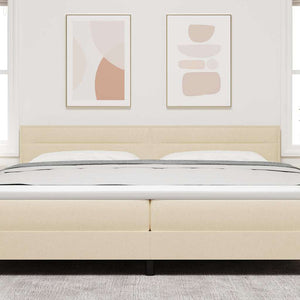 vidaXL Fabric Headboard with LED Strips Cream 200 cm
