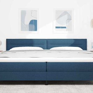 vidaXL LED Headboard with LED Light Strips Blue 200 cm Fabric