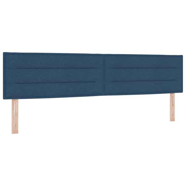 vidaXL LED Headboard with LED Light Strips Blue 200 cm Fabric