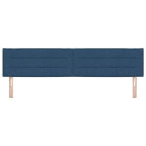 vidaXL LED Headboard with LED Light Strips Blue 200 cm Fabric