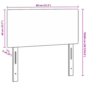 vidaXL LED Headboard with LED Strip Lights Light Gray 80 cm Corduroy Fabric