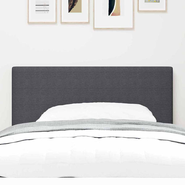 vidaXL LED Headboard with LED Strips Dark Gray 80 cm Corduroy