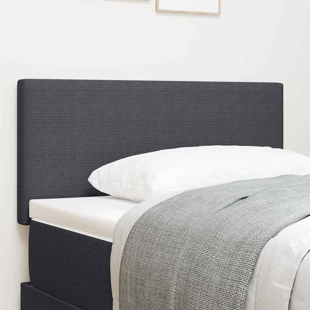 vidaXL LED Headboard with LED Light Strips Dark Grey 90 cm Corduroy