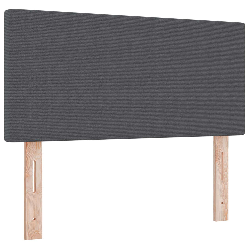 vidaXL LED Headboard with LED Light Strips Dark Grey 90 cm Corduroy