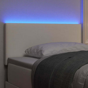 vidaXL LED Headboard with LED Light Strips Cream 100 cm Cord Fabric