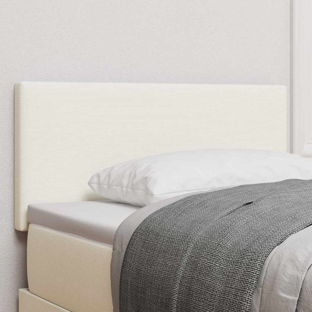 vidaXL LED Headboard with LED Light Strips Cream 100 cm Cord Fabric