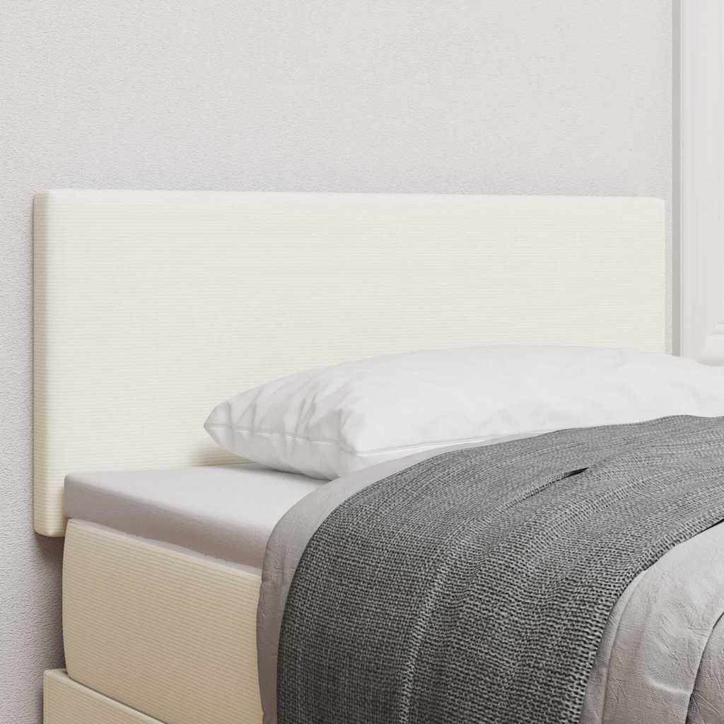 vidaXL LED Headboard with LED Light Strips Cream 100 cm Cord Fabric