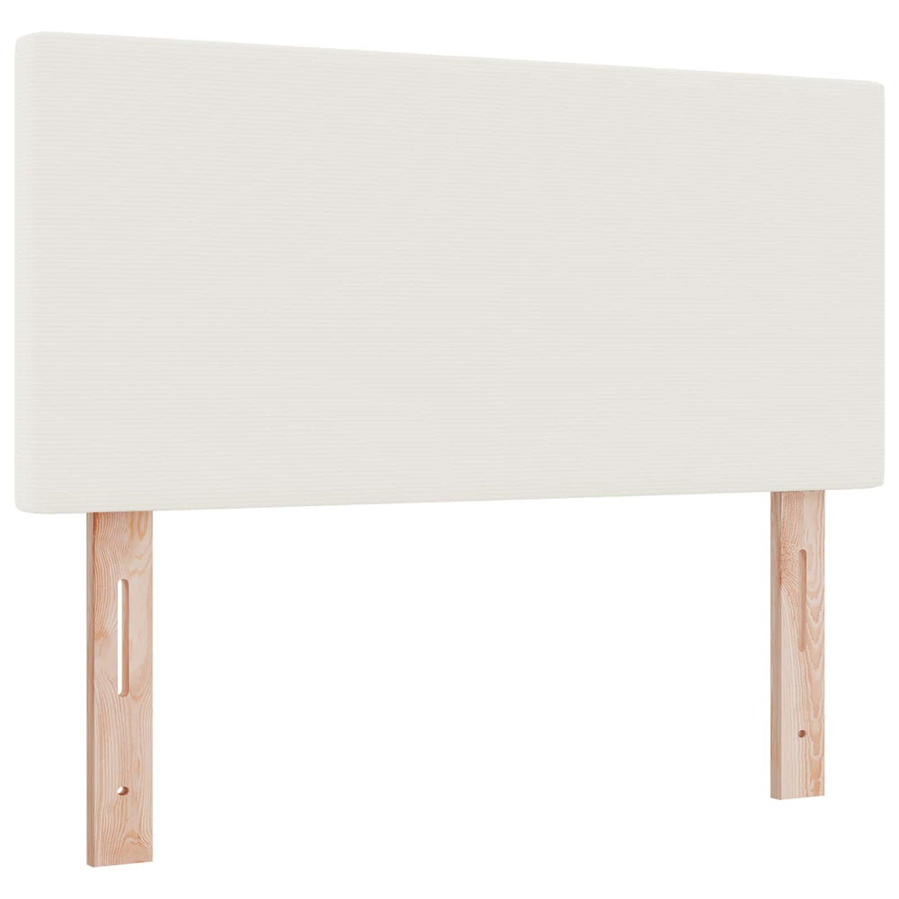 vidaXL LED Headboard with LED Light Strips Cream 100 cm Cord Fabric
