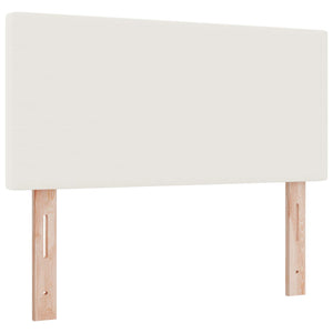 vidaXL LED Headboard with LED Light Strips Cream 100 cm Cord Fabric