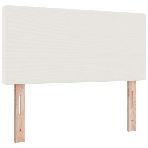 vidaXL LED Headboard with LED Light Strips Cream 100 cm Cord Fabric