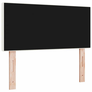 vidaXL LED Headboard with LED Light Strips Cream 100 cm Cord Fabric