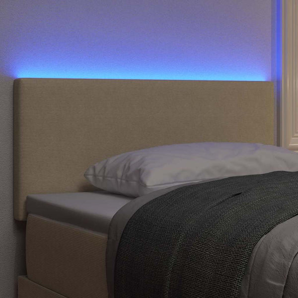 vidaXL LED Headboard with LED Light Strips Grey-Green 100 cm Corduroy