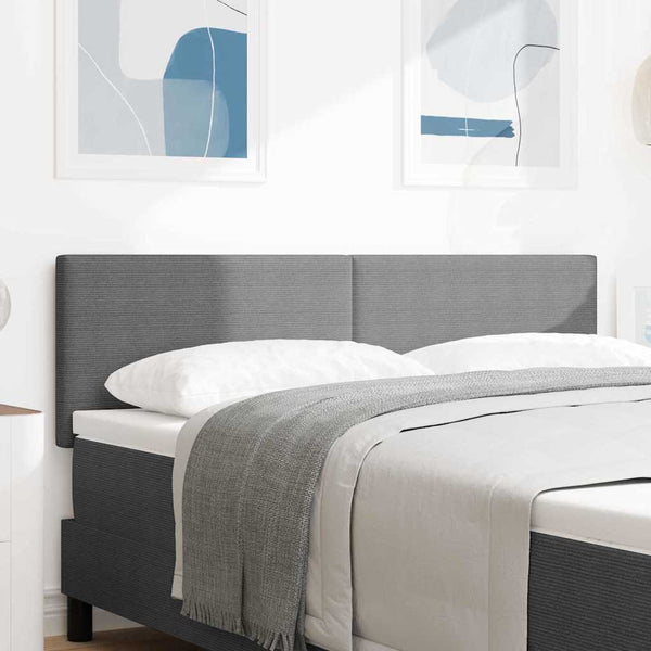 vidaXL LED Headboard with LED Strips Light Gray 144 cm Corduroy