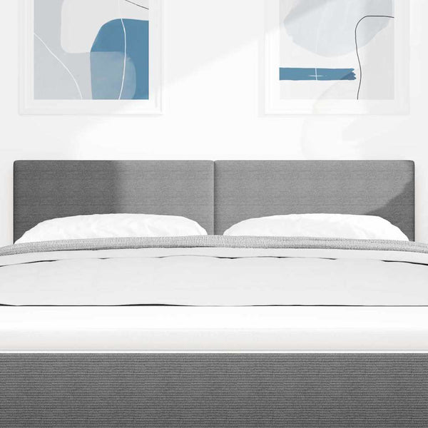 vidaXL LED Headboard with LED Strips Light Gray 144 cm Corduroy