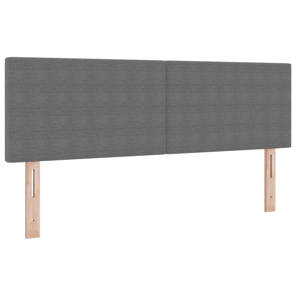 vidaXL LED Headboard with LED Strips Light Gray 144 cm Corduroy