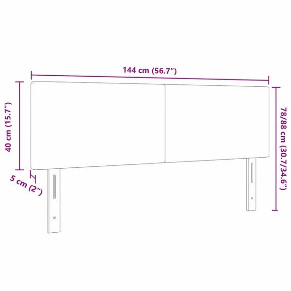 vidaXL LED Headboard with LED Strips Light Gray 144 cm Corduroy