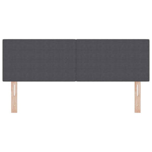 vidaXL LED Headboard with LED Light Strips Dark Grey 144 cm Cord Fabric