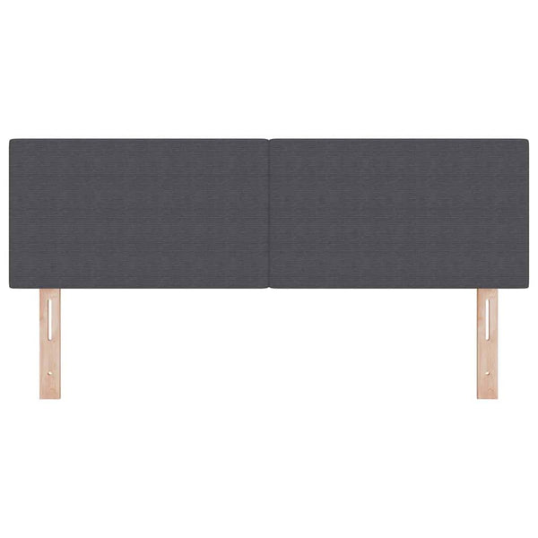 vidaXL LED Headboard with LED Light Strips Dark Grey 144 cm Cord Fabric