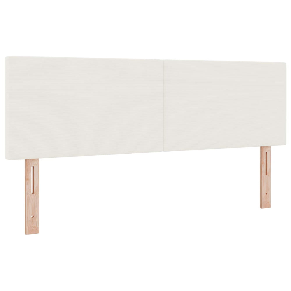 vidaXL LED Headboard with LED Strips Cream 144 cm Cord Fabric