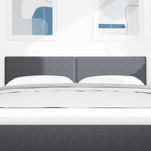 vidaXL LED Headboard with LED Light Strips Dark Grey 160 cm Corduroy Fabric