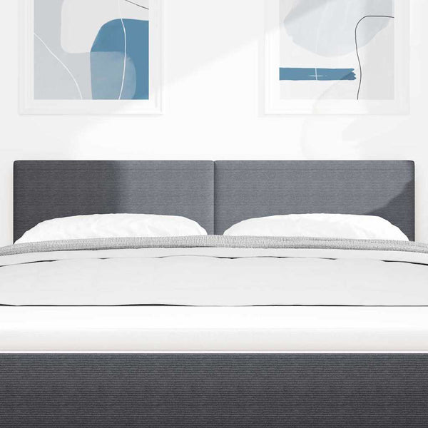 vidaXL LED Headboard with LED Light Strips Dark Grey 160 cm Corduroy Fabric