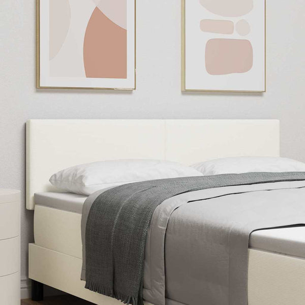 vidaXL LED Headboard with LED Strip Lights Cream 160 cm Corduroy Fabric