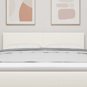 vidaXL LED Headboard with LED Strip Lights Cream 160 cm Corduroy Fabric