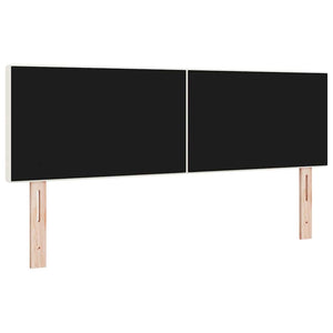 vidaXL LED Headboard with LED Strip Lights Cream 160 cm Corduroy Fabric