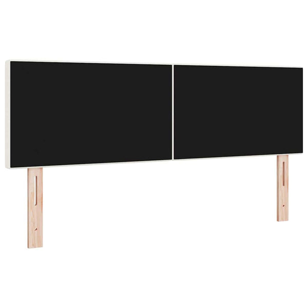 vidaXL LED Headboard with LED Strip Lights Cream 160 cm Corduroy Fabric