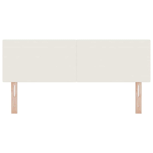vidaXL LED Headboard with LED Strip Lights Cream 160 cm Corduroy Fabric
