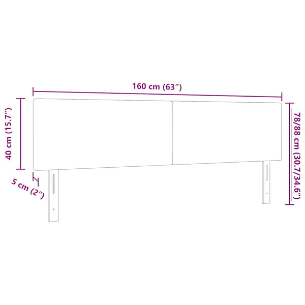 vidaXL LED Headboard with LED Strip Lights Cream 160 cm Corduroy Fabric
