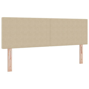 vidaXL LED Headboard with LED Light Strips Grey-Green 160 cm Cord Fabric