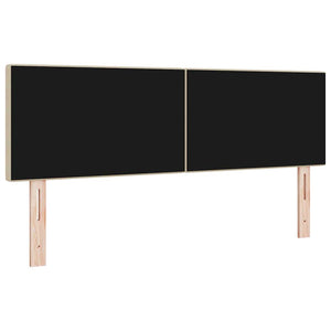 vidaXL LED Headboard with LED Light Strips Grey-Green 160 cm Cord Fabric