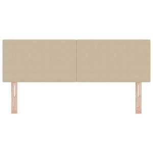 vidaXL LED Headboard with LED Light Strips Grey-Green 160 cm Cord Fabric
