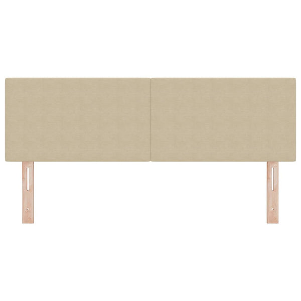 vidaXL LED Headboard with LED Light Strips Grey-Green 160 cm Cord Fabric