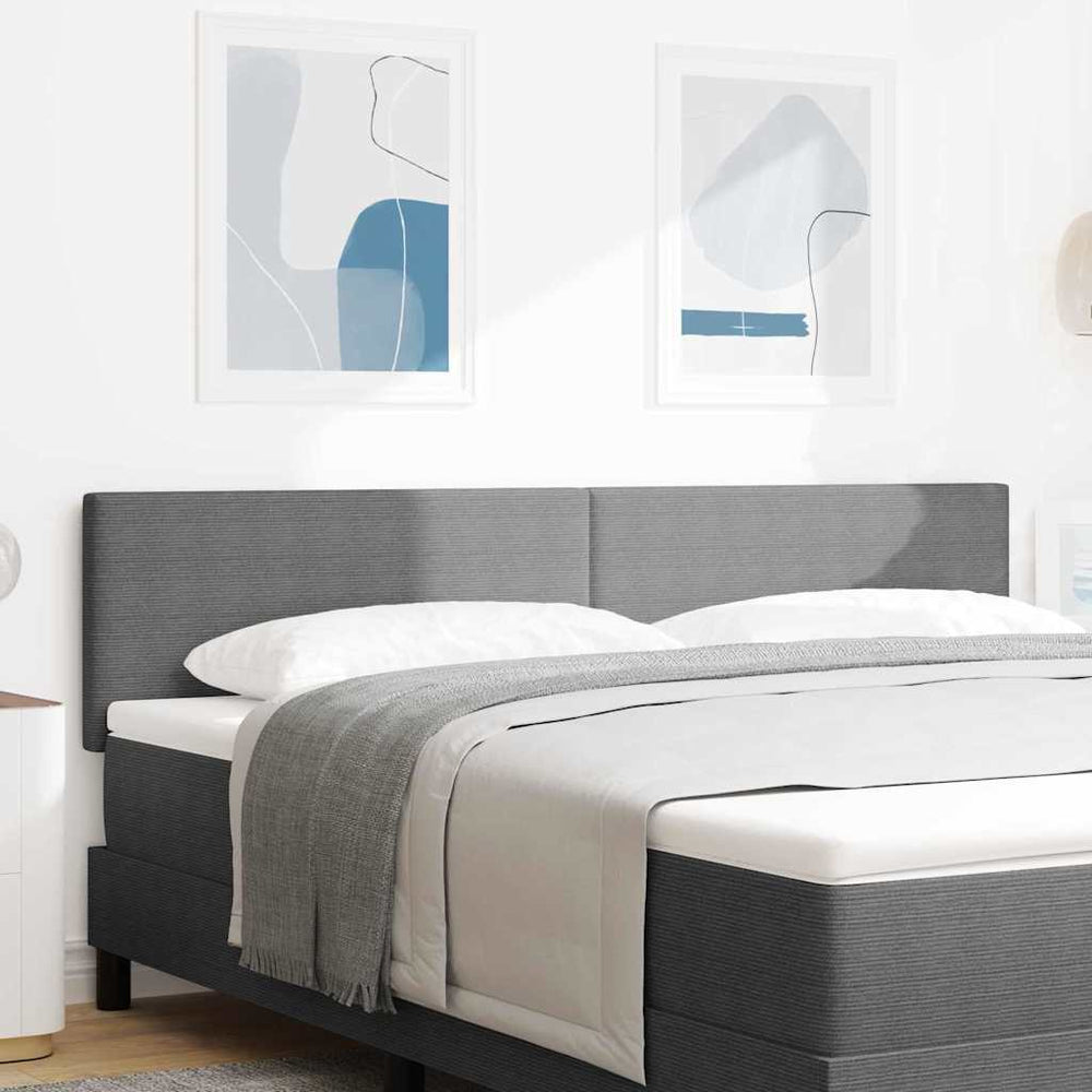 vidaXL LED Headboard with LED Strips Light Grey 180 cm Corduroy