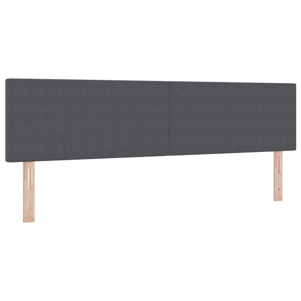 vidaXL LED Headboard with LED Light Strips Dark Grey 180 cm Corduroy