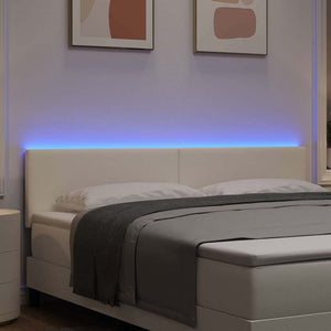vidaXL LED Headboard with LED Light Strips Cream 180 cm Corduroy Fabric
