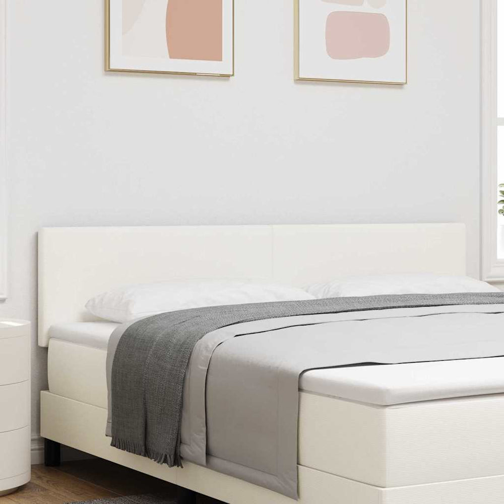 vidaXL LED Headboard with LED Light Strips Cream 180 cm Corduroy Fabric