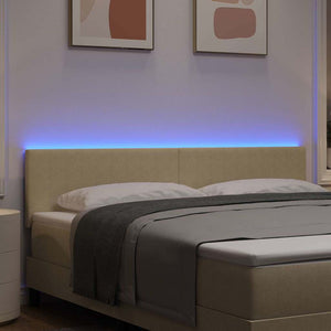 vidaXL LED Headboard with LED Strips Grey-Green 180 cm Corduroy