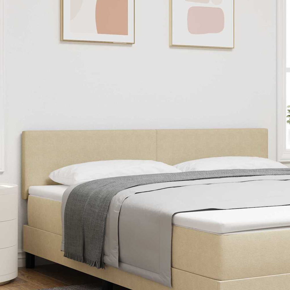 vidaXL LED Headboard with LED Strips Grey-Green 180 cm Corduroy