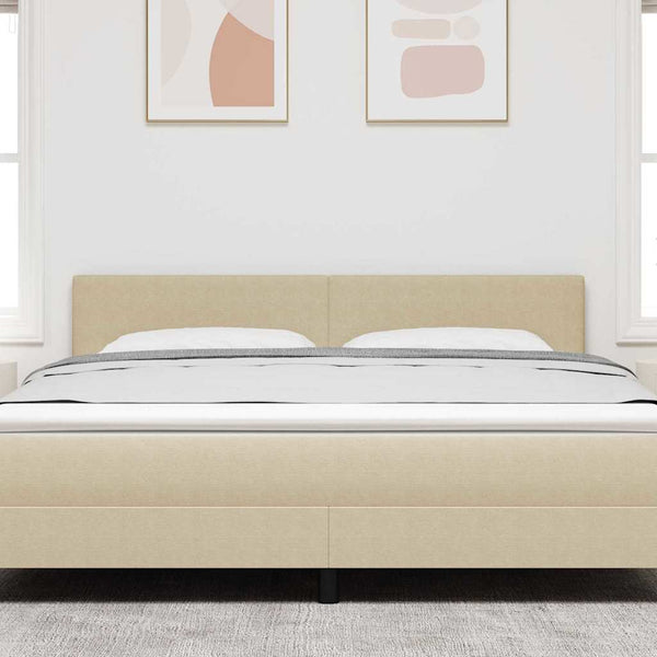 vidaXL LED Headboard with LED Strips Grey-Green 180 cm Corduroy