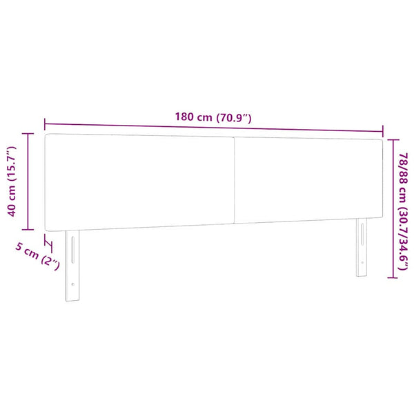 vidaXL LED Headboard with LED Strips Grey-Green 180 cm Corduroy