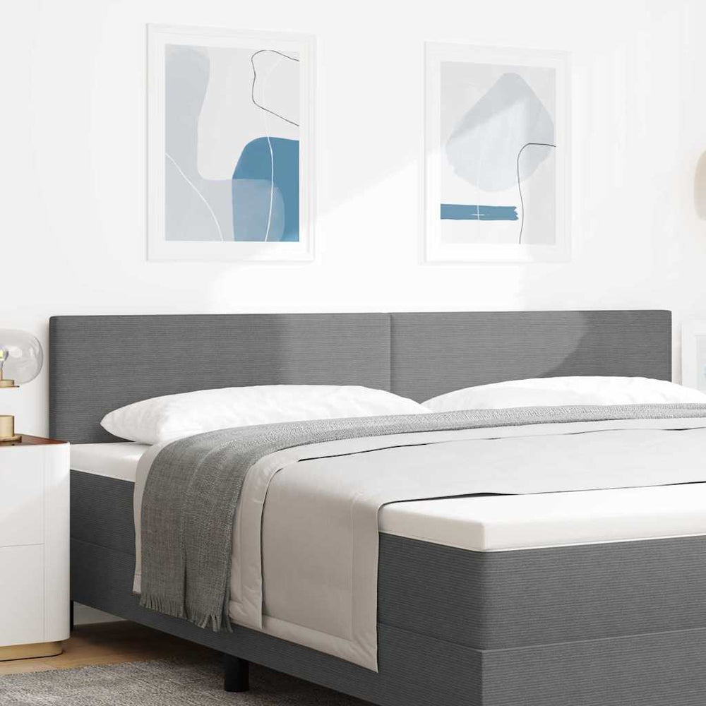 vidaXL LED Headboard with LED Light Strips Light Gray 200 cm Corduroy Fabric
