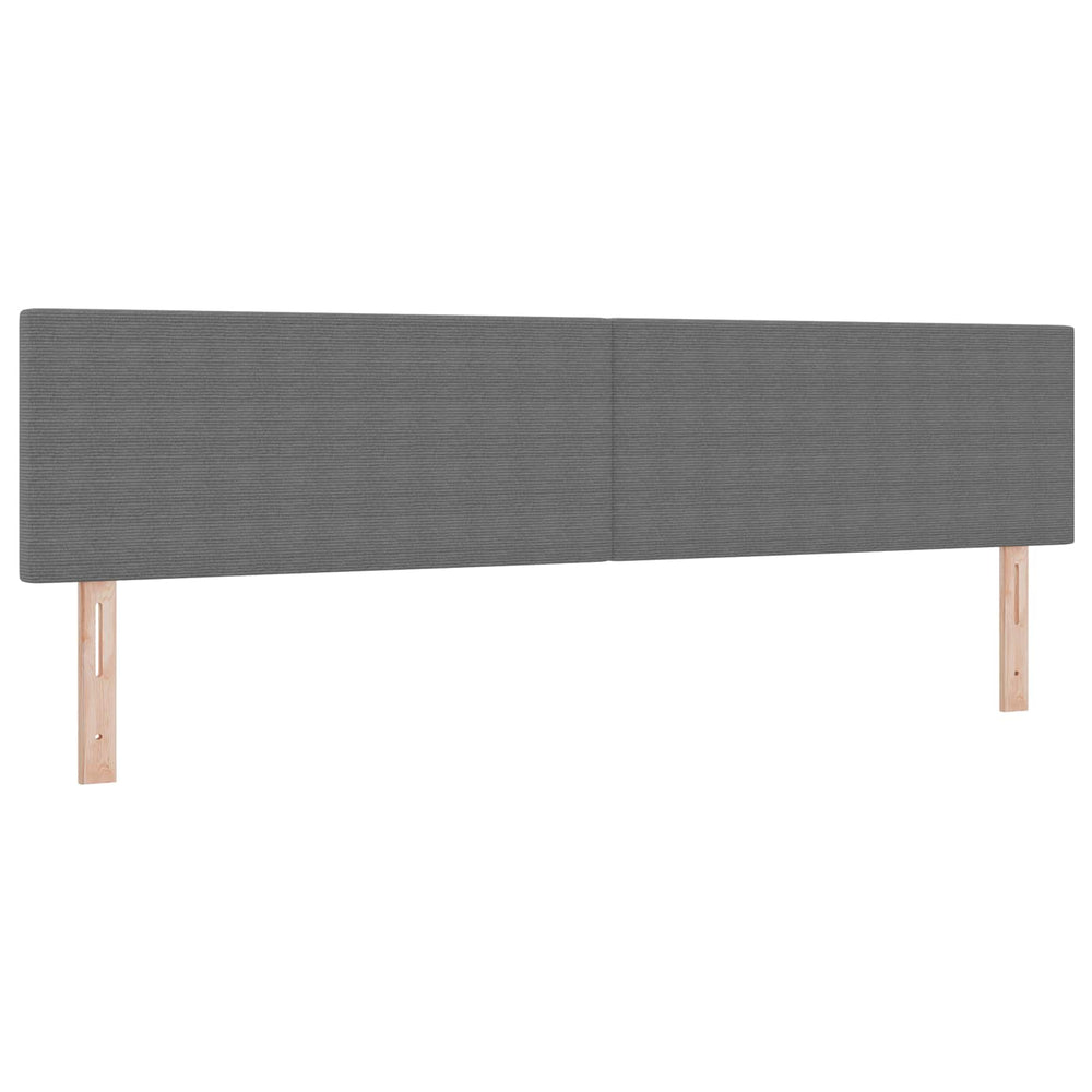 vidaXL LED Headboard with LED Light Strips Light Gray 200 cm Corduroy Fabric