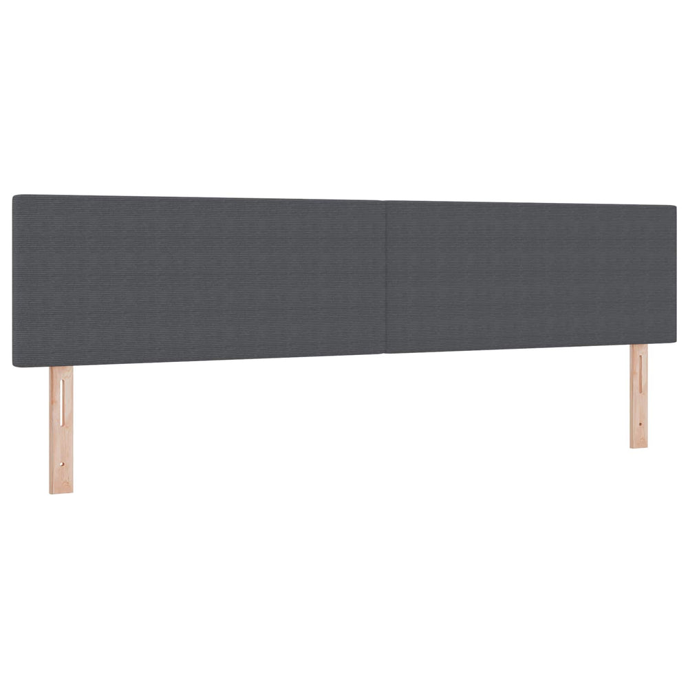 vidaXL LED Headboard with LED Light Strips Dark Grey 200 cm Cord Fabric