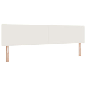 vidaXL LED Headboard with LED Light Strips Cream 200 cm Cord Fabric