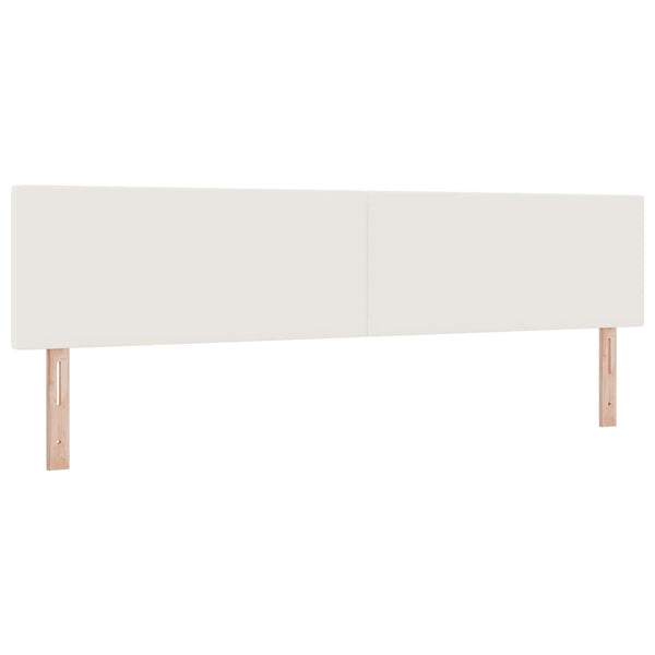 vidaXL LED Headboard with LED Light Strips Cream 200 cm Cord Fabric