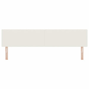 vidaXL LED Headboard with LED Light Strips Cream 200 cm Cord Fabric