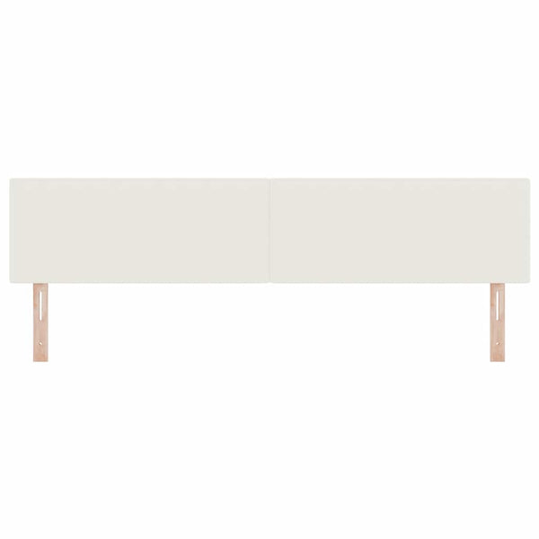 vidaXL LED Headboard with LED Light Strips Cream 200 cm Cord Fabric